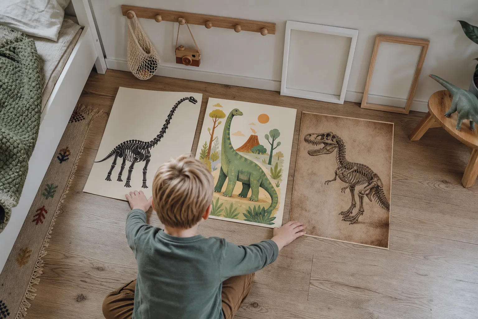 Redaktionell bild till guiden dinosaurieposters till barnrummet