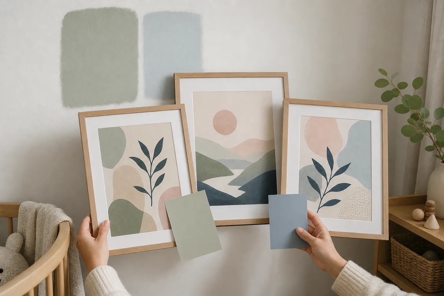 Redaktionell bild till guiden pastellposters till barnrummet
