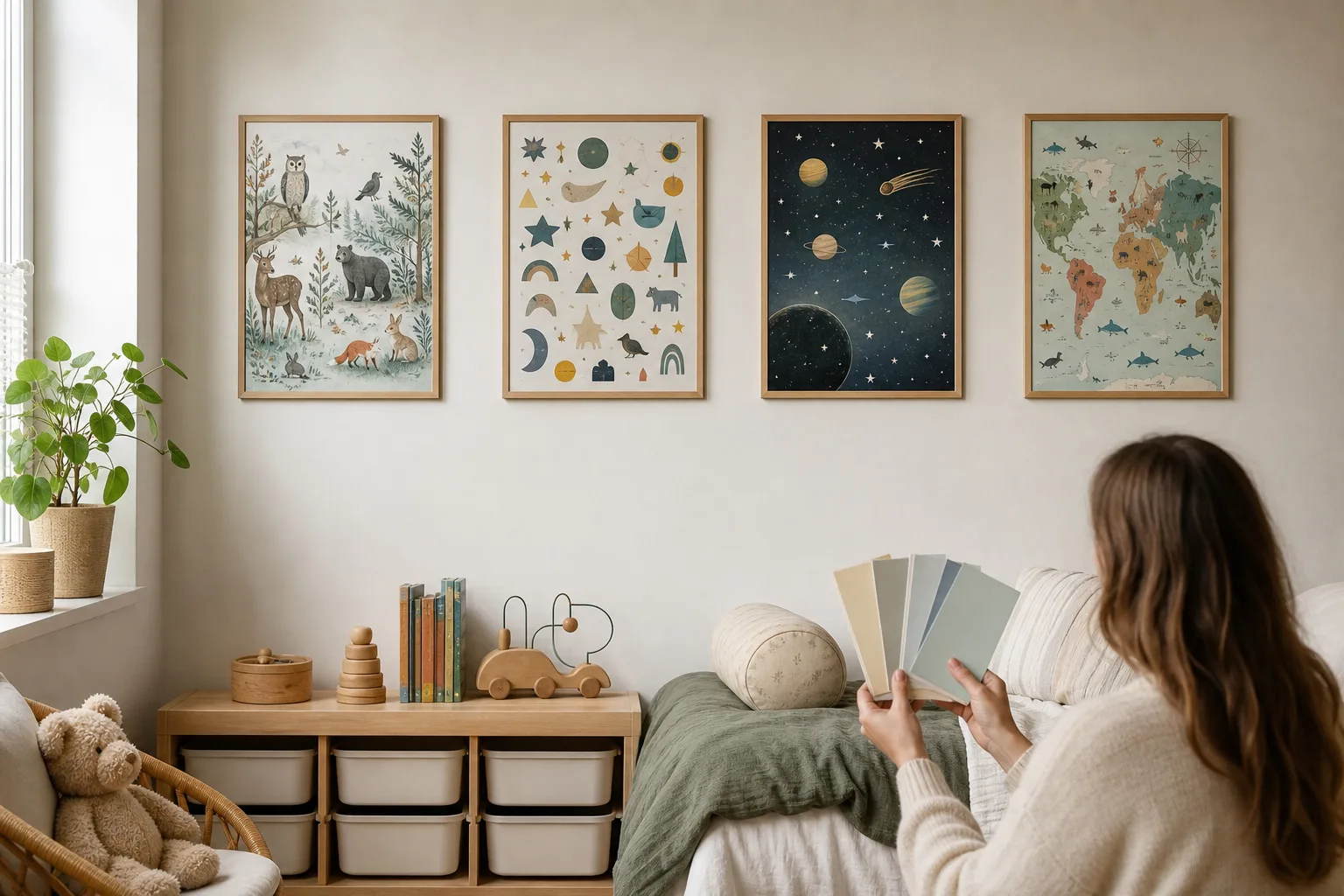 Redaktionell bild till guiden barnposters till barnrummet