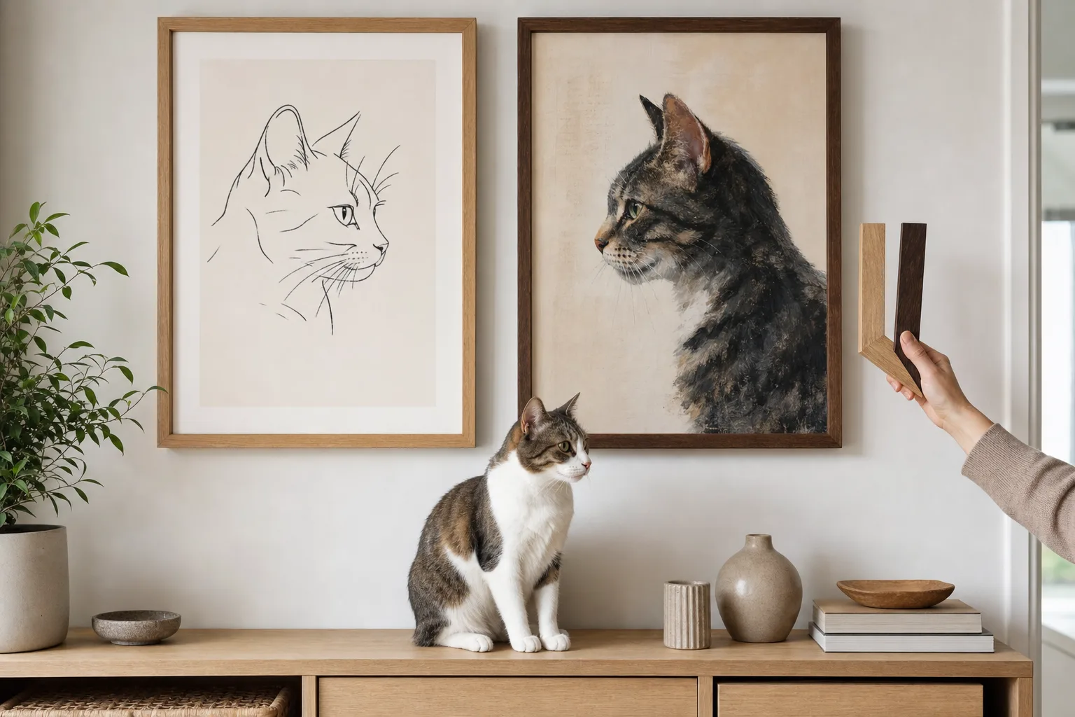 Redaktionell bild till guiden kattporträtt som poster