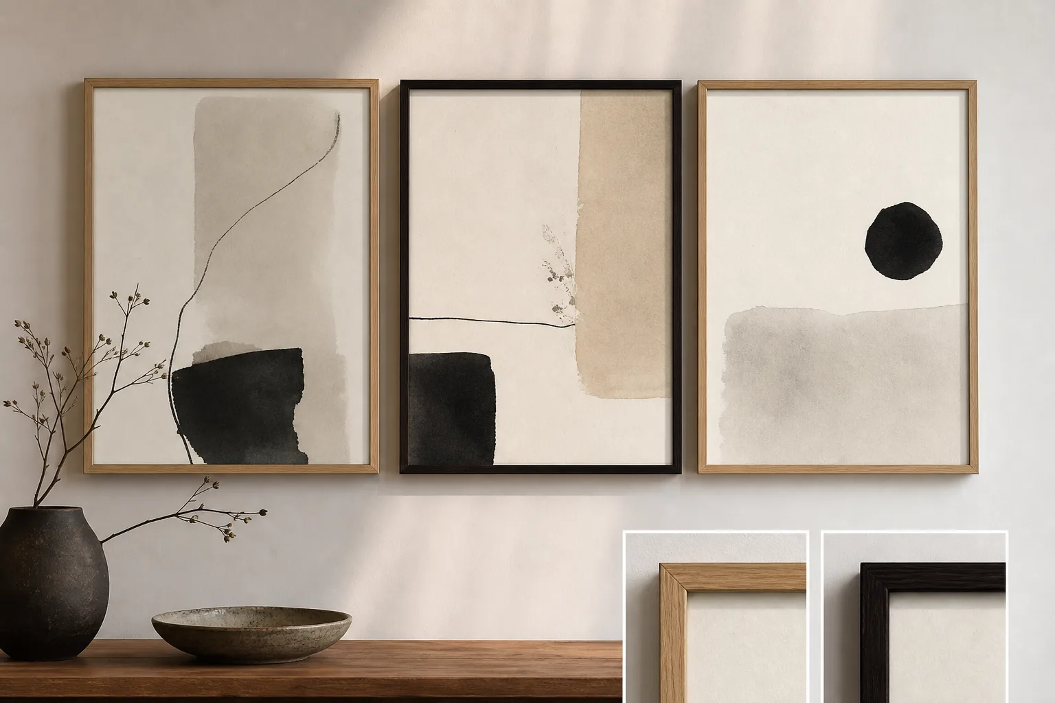 Redaktionell bild till guiden japandi och minimalistiska posters