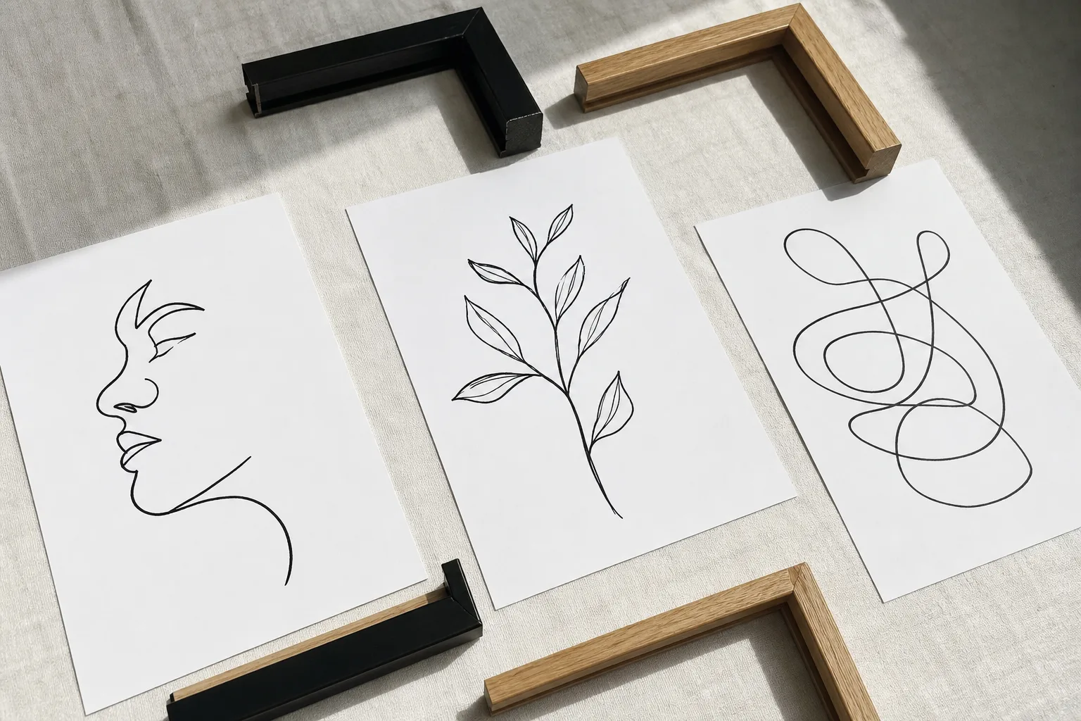 Redaktionell bild till guiden svartvita posters och line art
