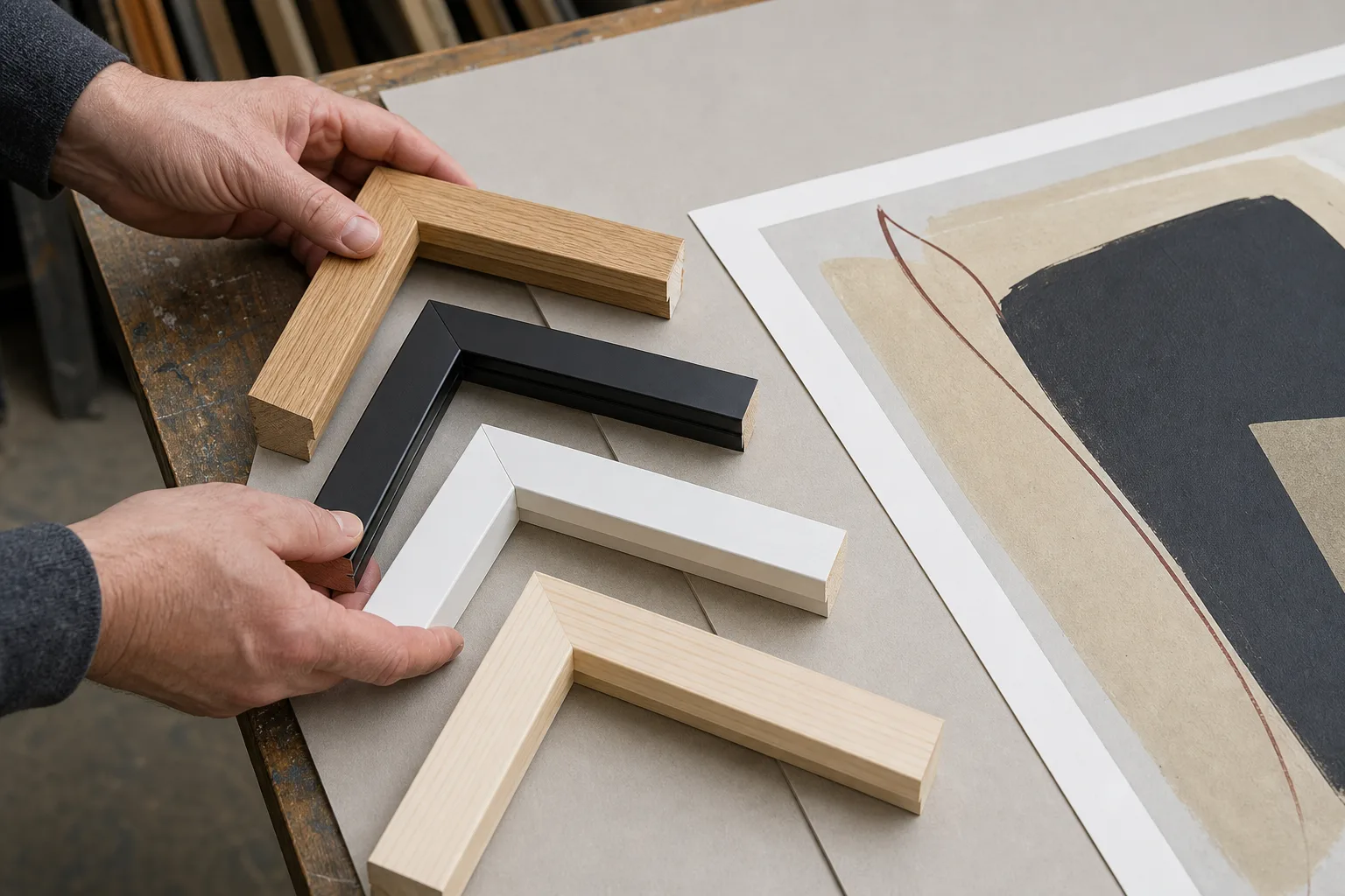 Redaktionell bild till guiden ramar till posters: material, färg och rätt mått