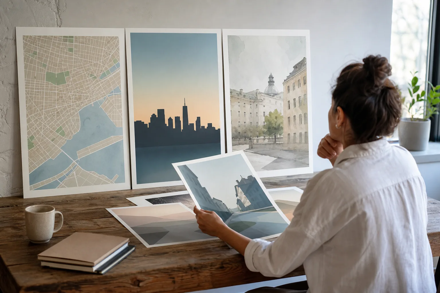 Redaktionell bild till guiden stadsposter och resmålsmotiv