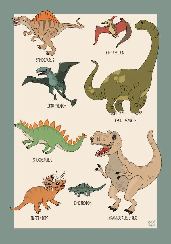 DINOSAURIER-poster - 21x30 cm
