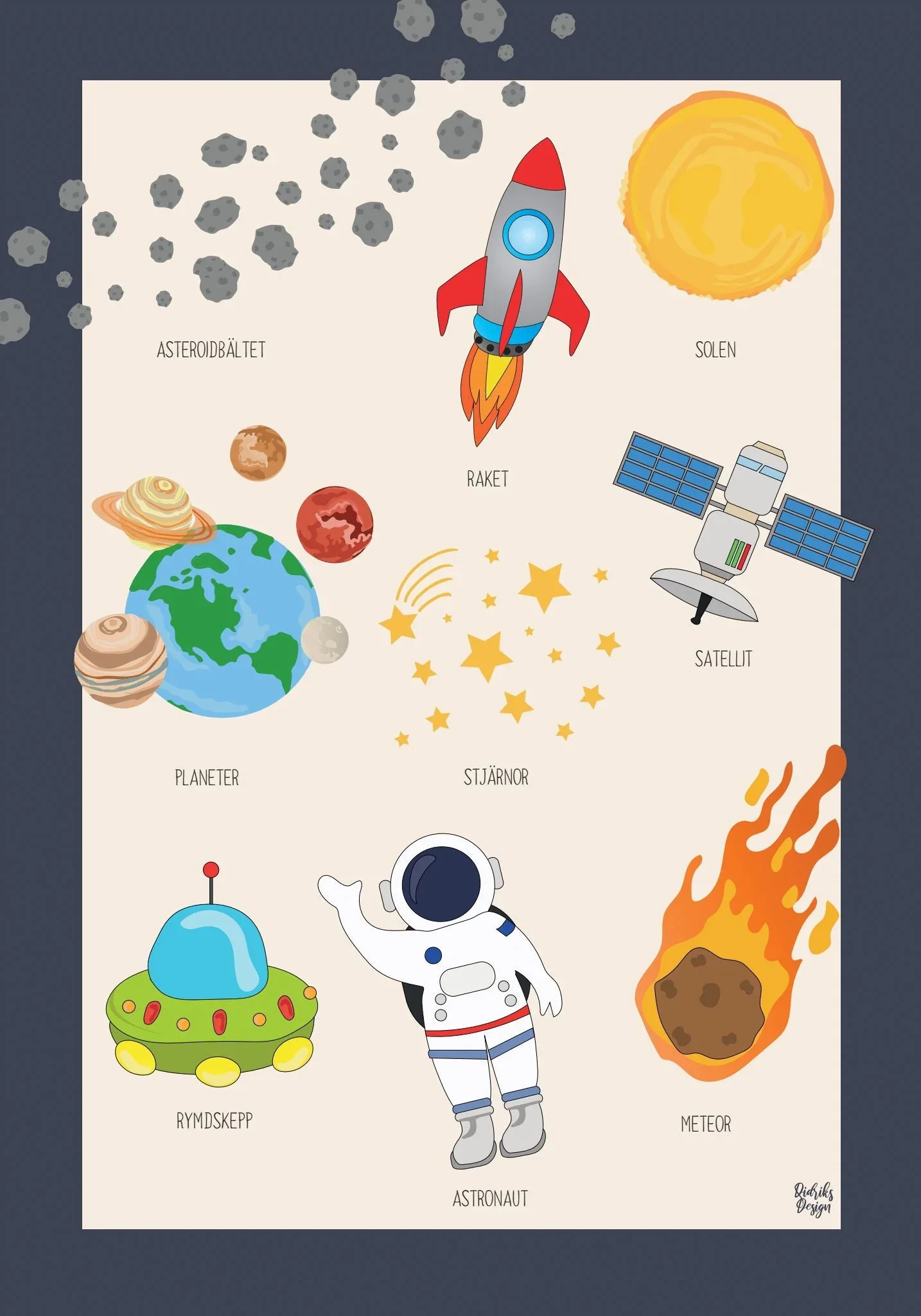 Rymden poster 4 - 21x30 cm
