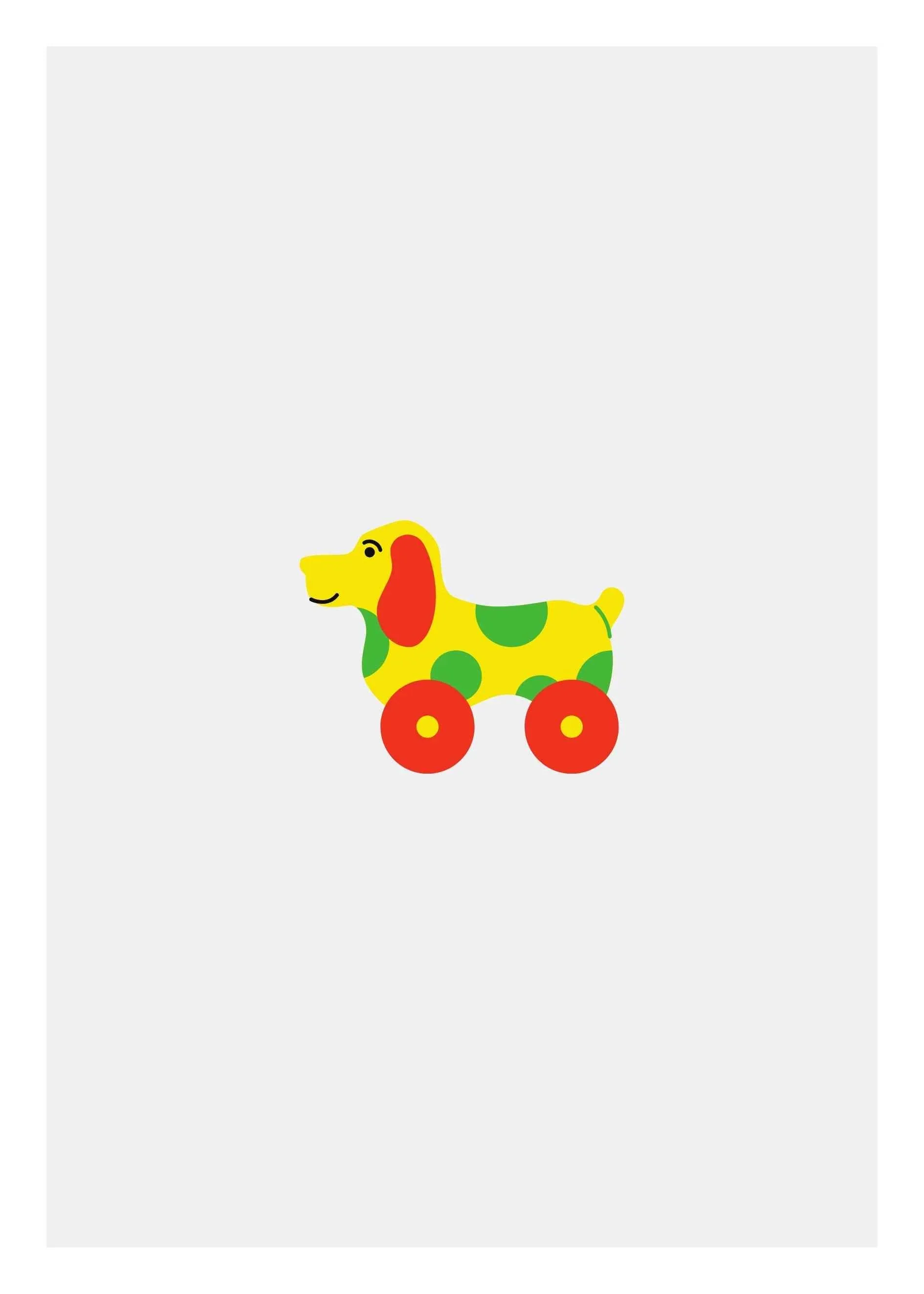 Hund i snöeleksaksposter - 21x30 cm